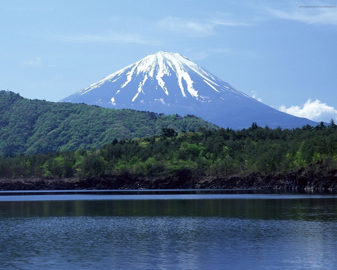Mount Fuji with snow-capped peak