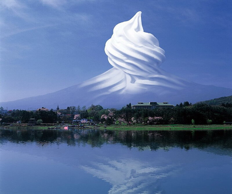 Mount Fuji with soft-serve cloud