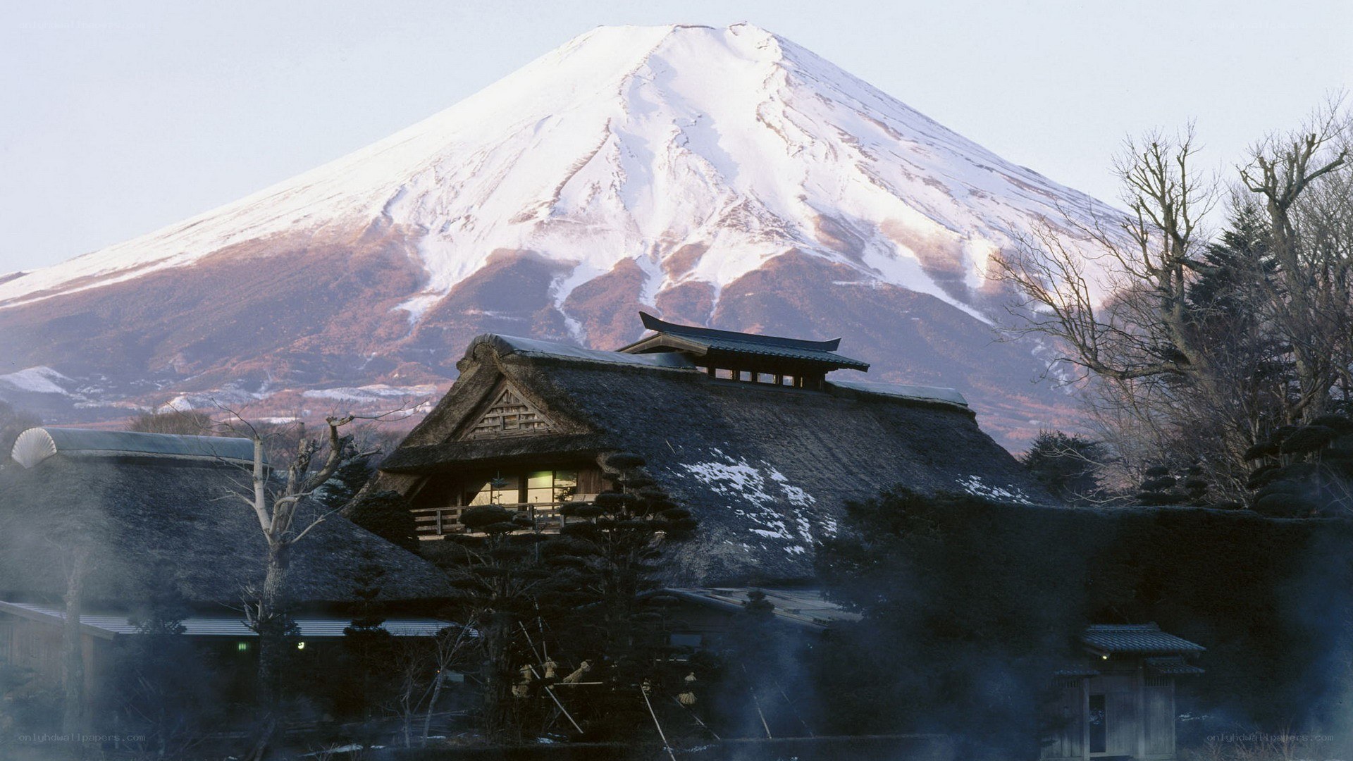 Mount Fuji with traditional house