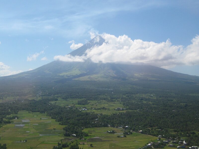 Mount Mayon with clouds