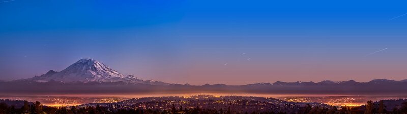 Mount Rainier at Dusk — Blue