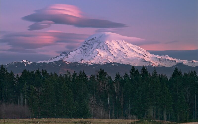 Mount Rainier at Dusk — Purple