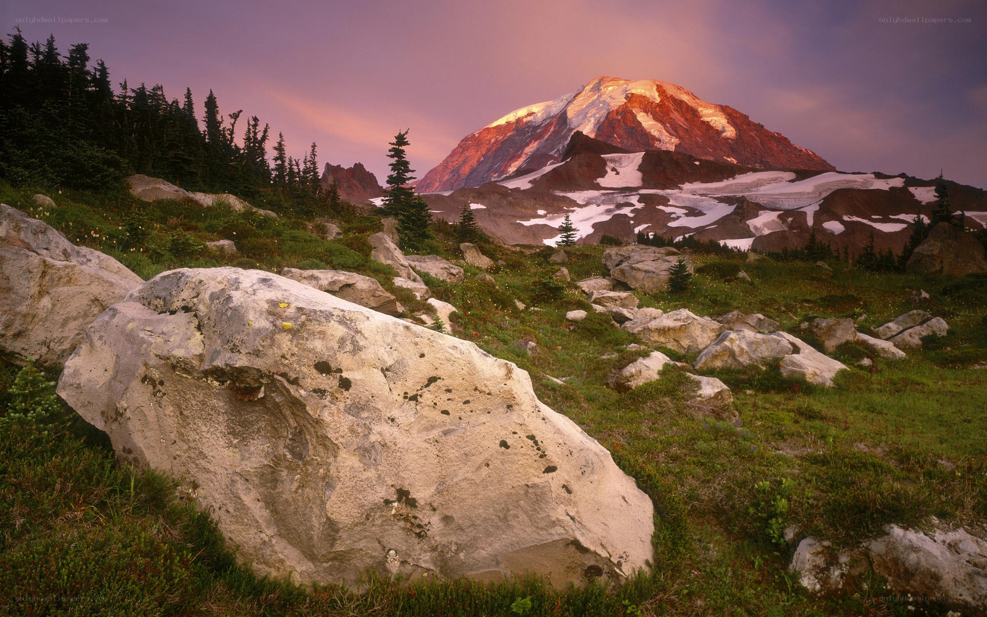 Mount Rainier at sunset