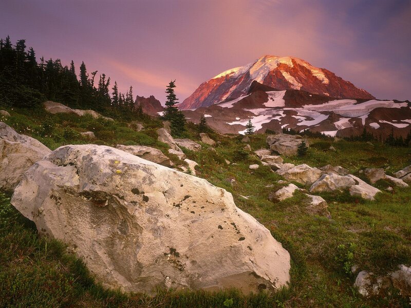 Mount Rainier at sunset