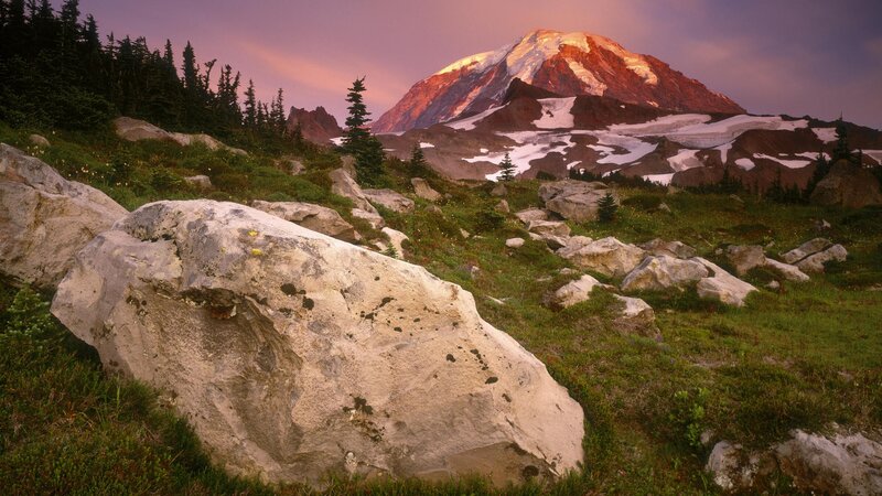 Mount Rainier at sunset