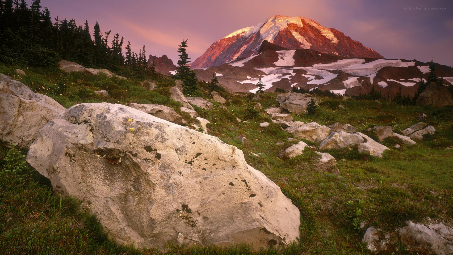 Mount Rainier at sunset