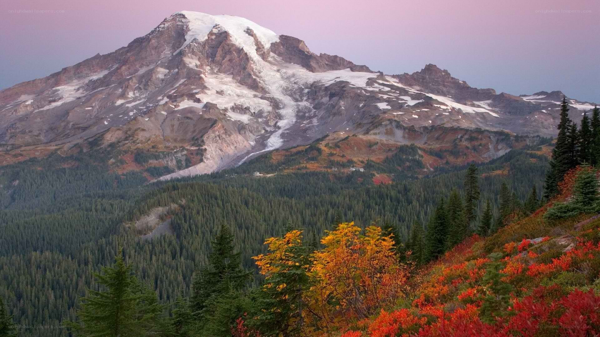 Mount Rainier in autumn