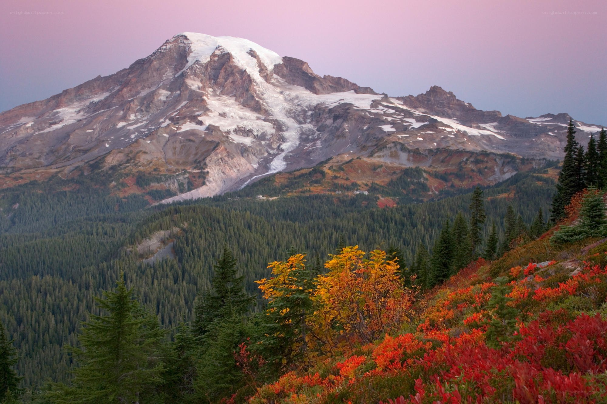 Mount Rainier in autumn