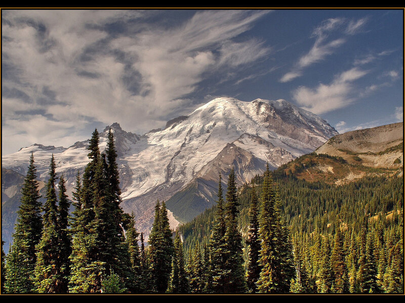 Mount Rainier Mountain — Green