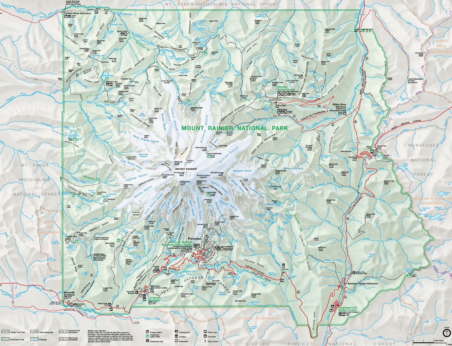 Mount Rainier National Park map