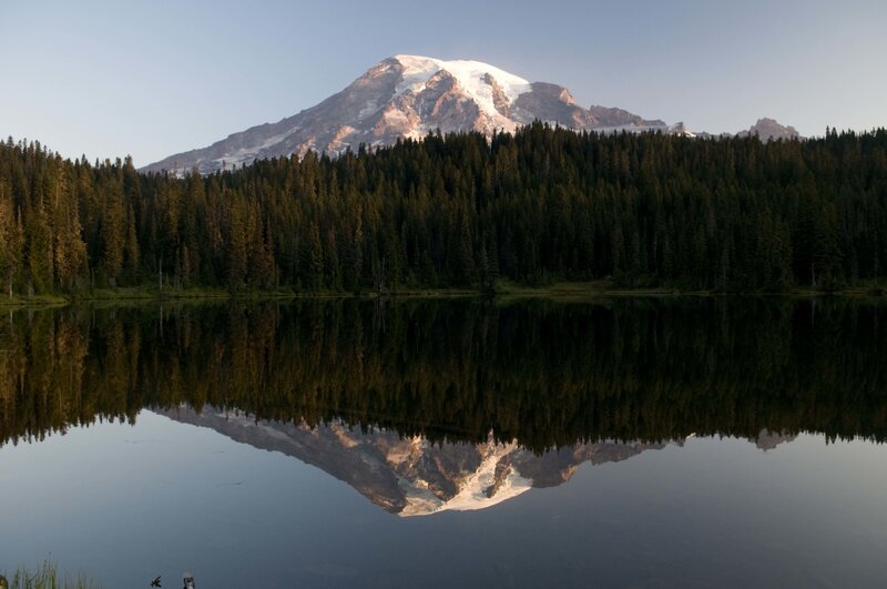 Mount Rainier reflected in a lake