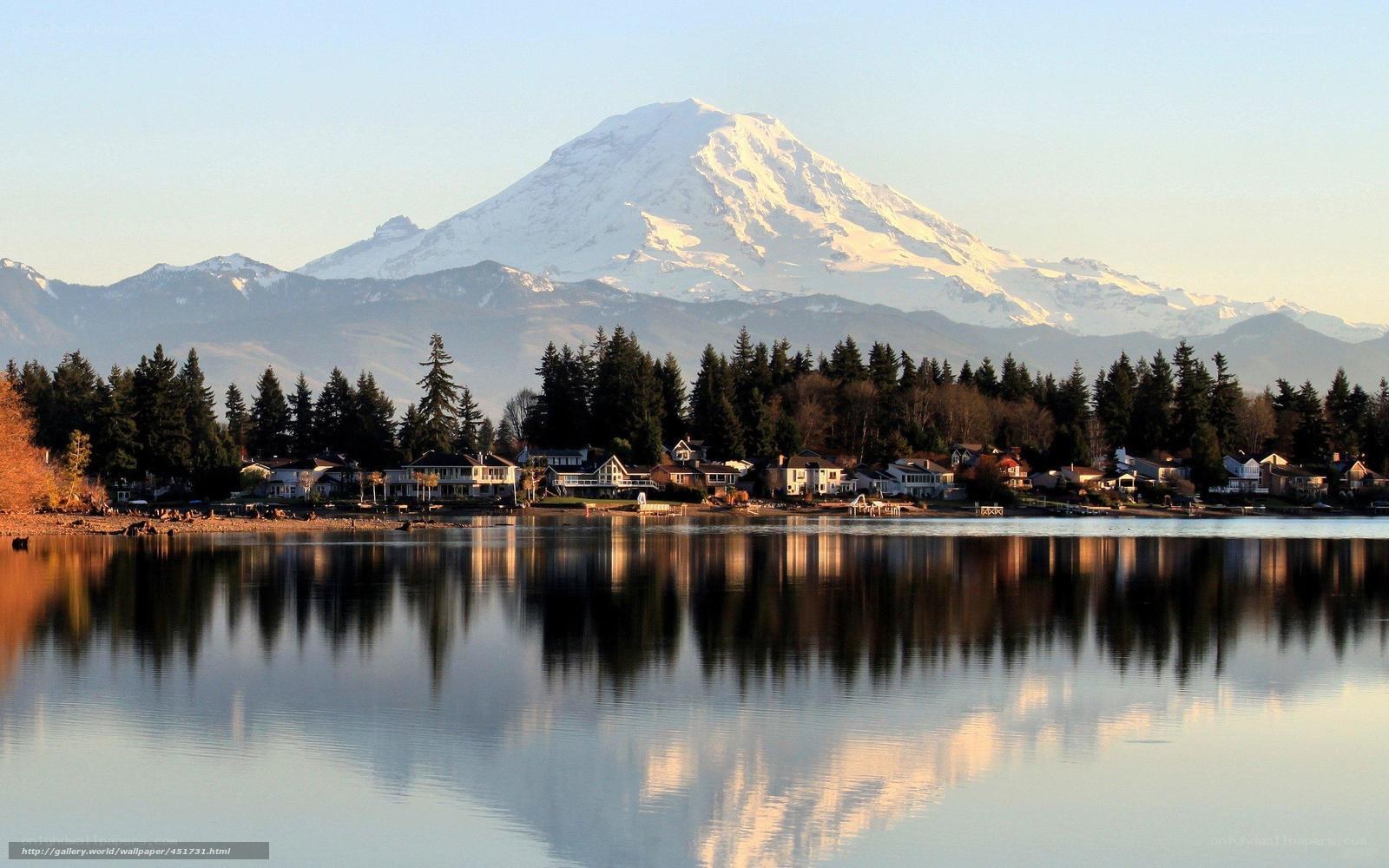 Mount Rainier reflected in a lake