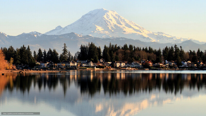 Mount Rainier reflected in a lake