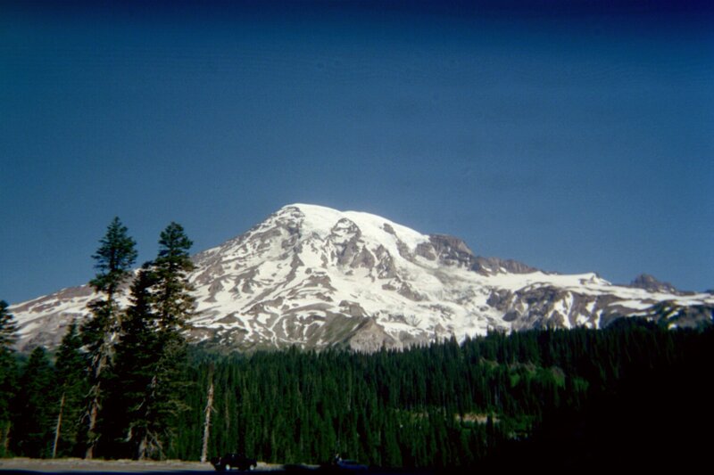 Mount Rainier Snow-capped — Blue, Serene