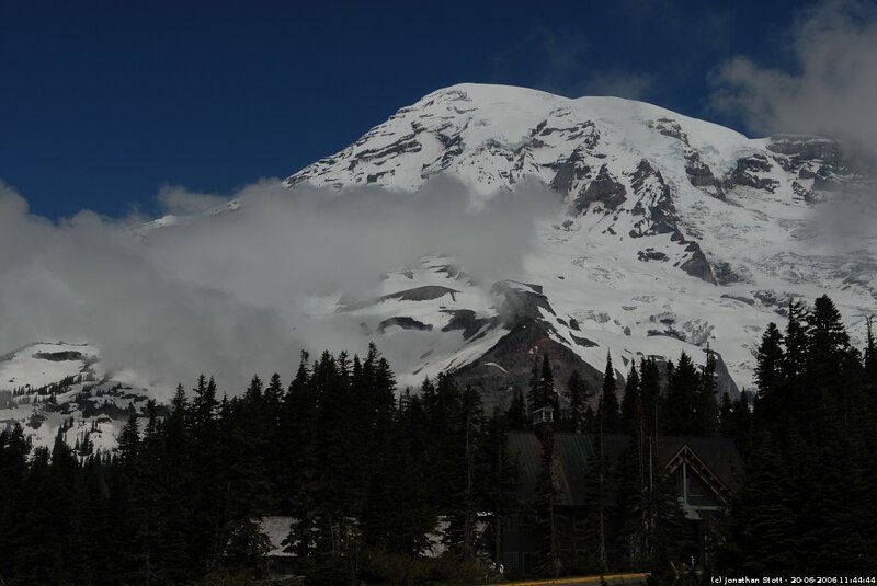 Mount Rainier with clouds