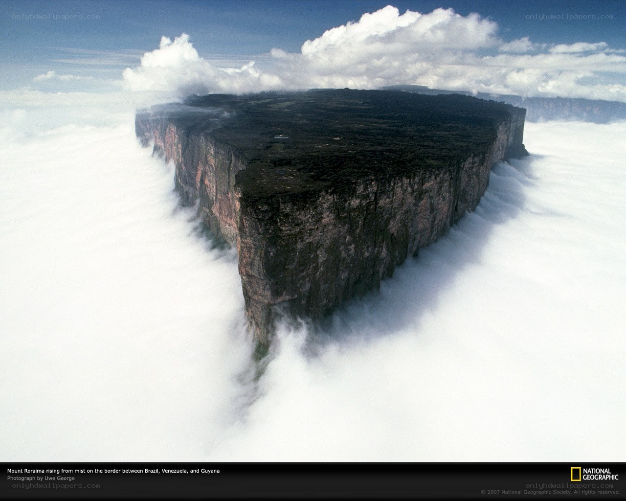 Mount Roraima rising from clouds