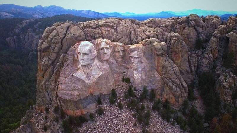 Mount Rushmore Monument — Gray, Dramatic, Afternoon, Photograph, Rock Faces, Mountains