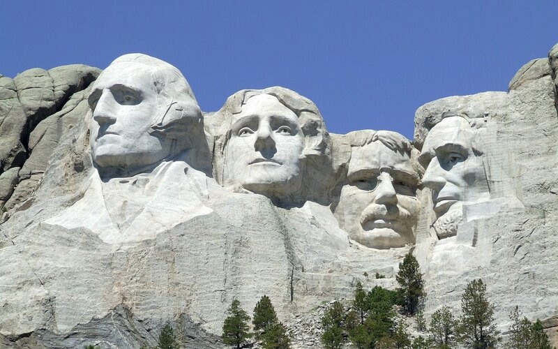 Mount Rushmore Monument — Gray, Dramatic, Afternoon, Photograph, Rock Faces