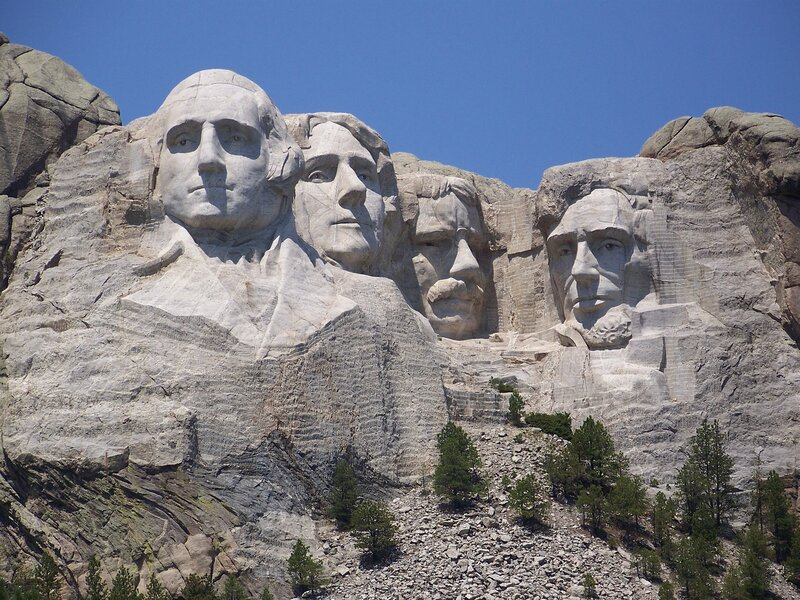 Mount Rushmore Monument — Gray, Dramatic, Afternoon