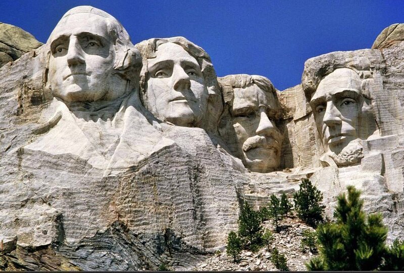 Mount Rushmore Monument — Gray, Dramatic