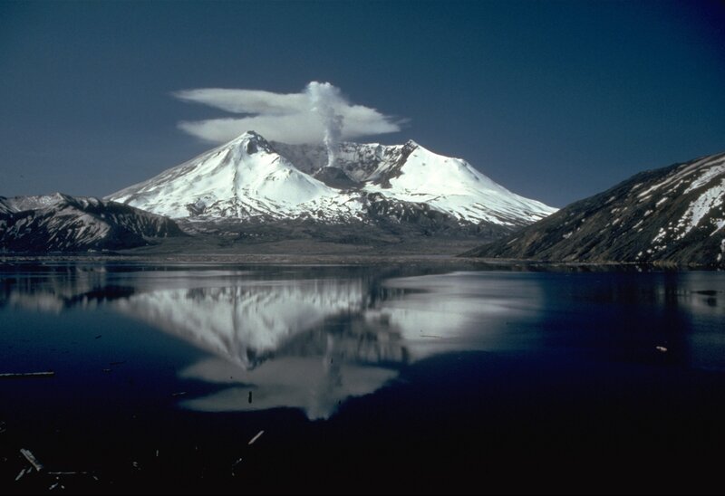 Mount St. Helens erupting