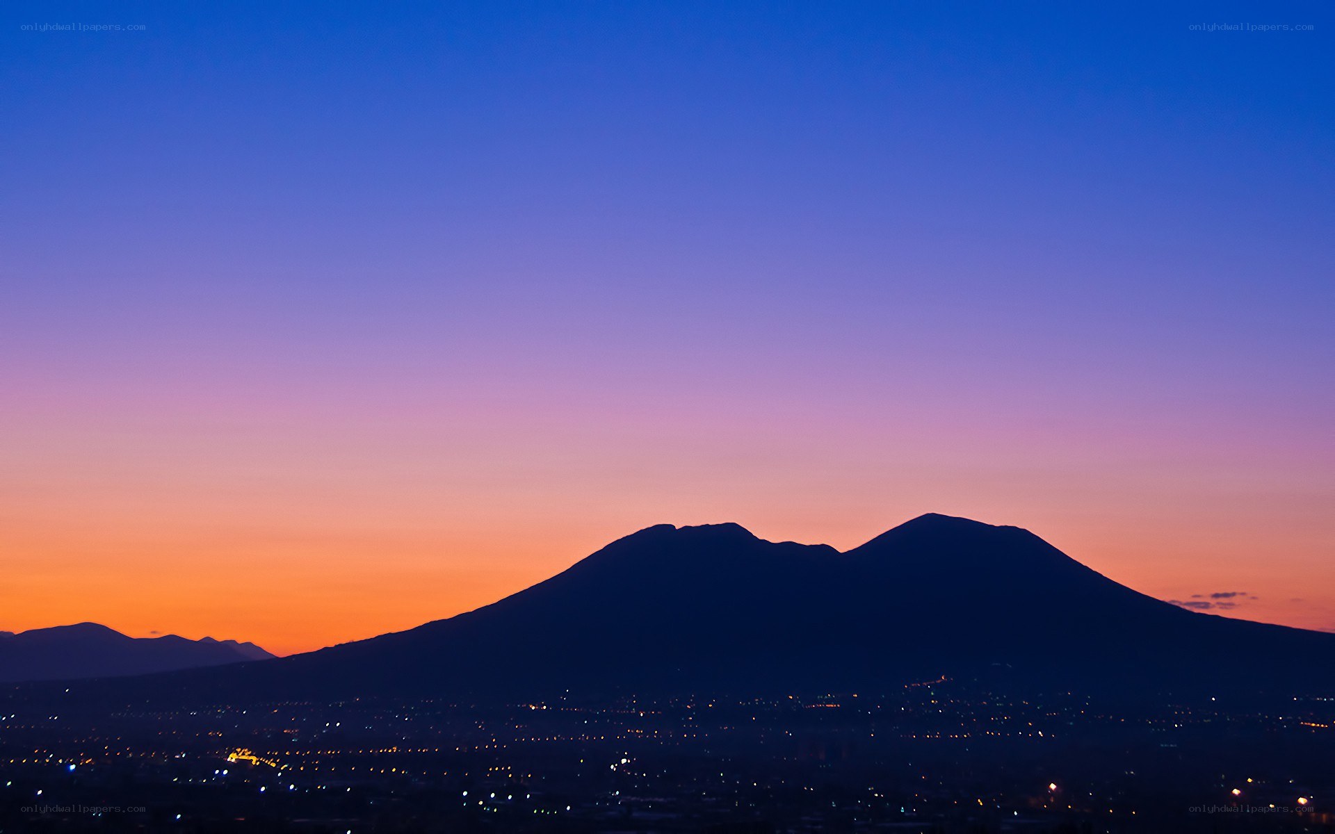 Mount Vesuvius at sunset