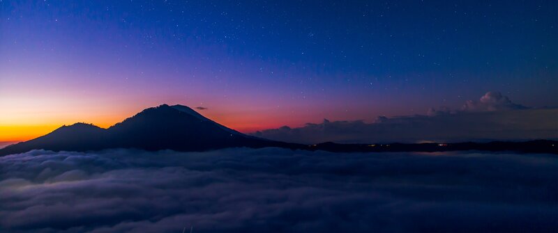 Mountain Above Clouds — Blue