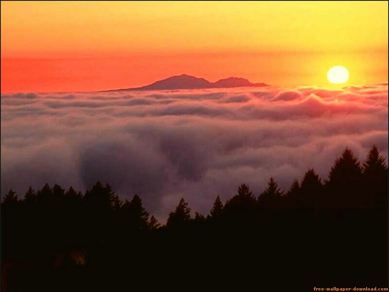 Mountain Above Clouds — Orange