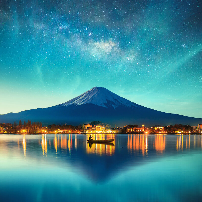Mountain and Lake at Night