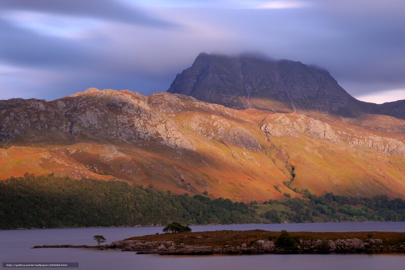 Mountain and Lake Landscape — Blue, Dramatic, Sunset