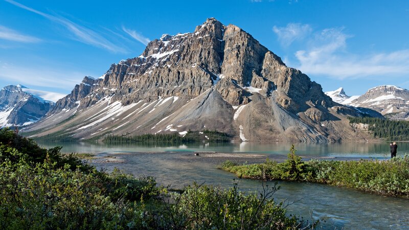 Mountain and Lake Landscape — Blue, Serene, Afternoon, Photograph