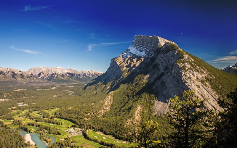 Mountain and Valley Landscape — Blue, Serene