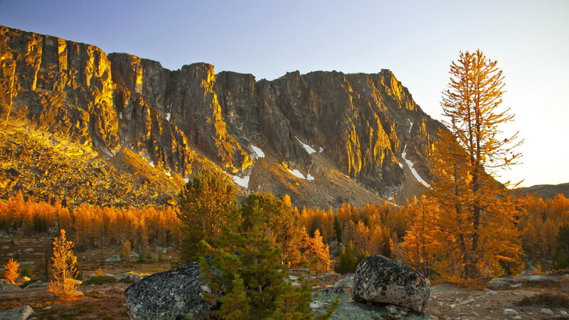 Mountain at Sunset — Gold
