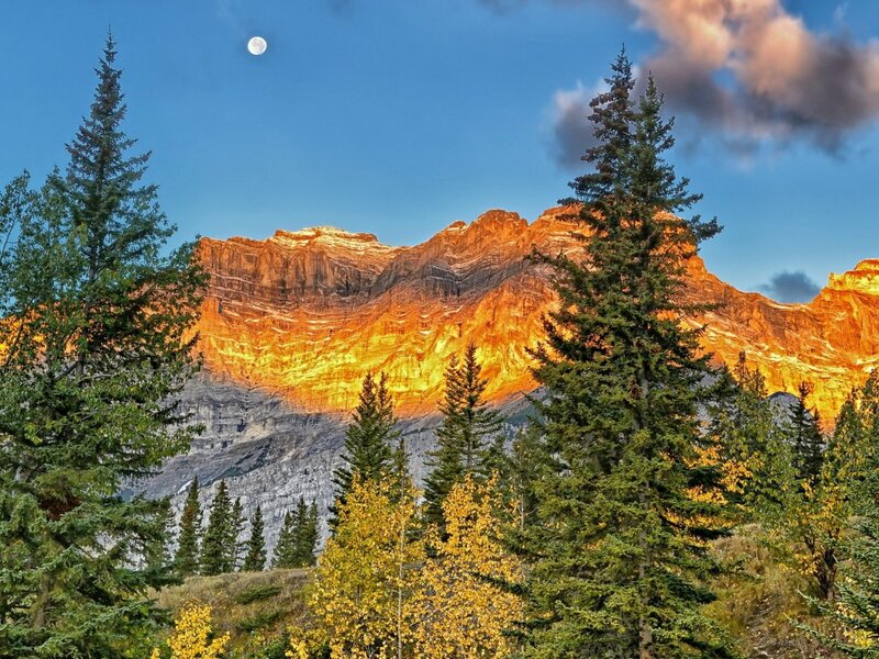 Mountain at Sunset — Orange, Dramatic