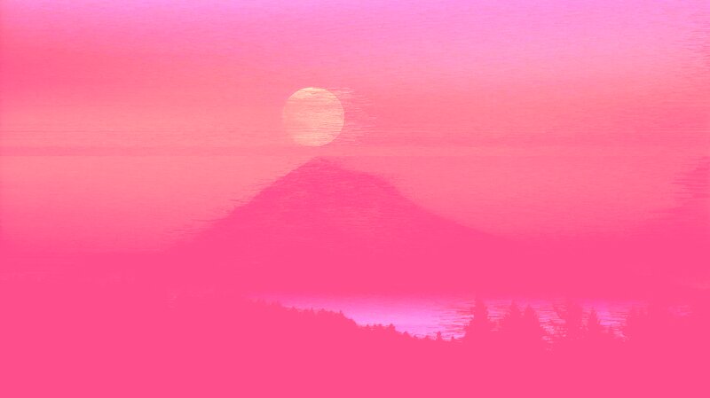 Mountain at Sunset — Pink