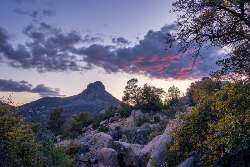 Mountain at Sunset — Purple