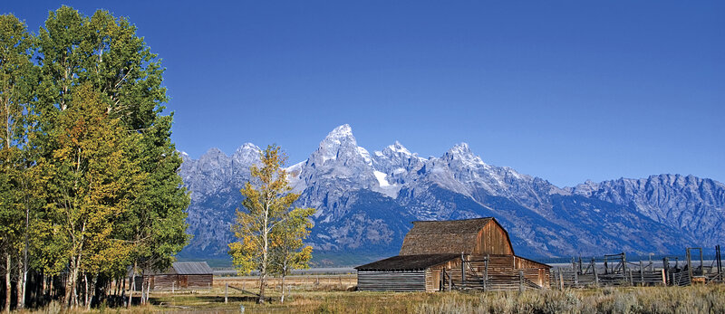 Mountain barn landscape
