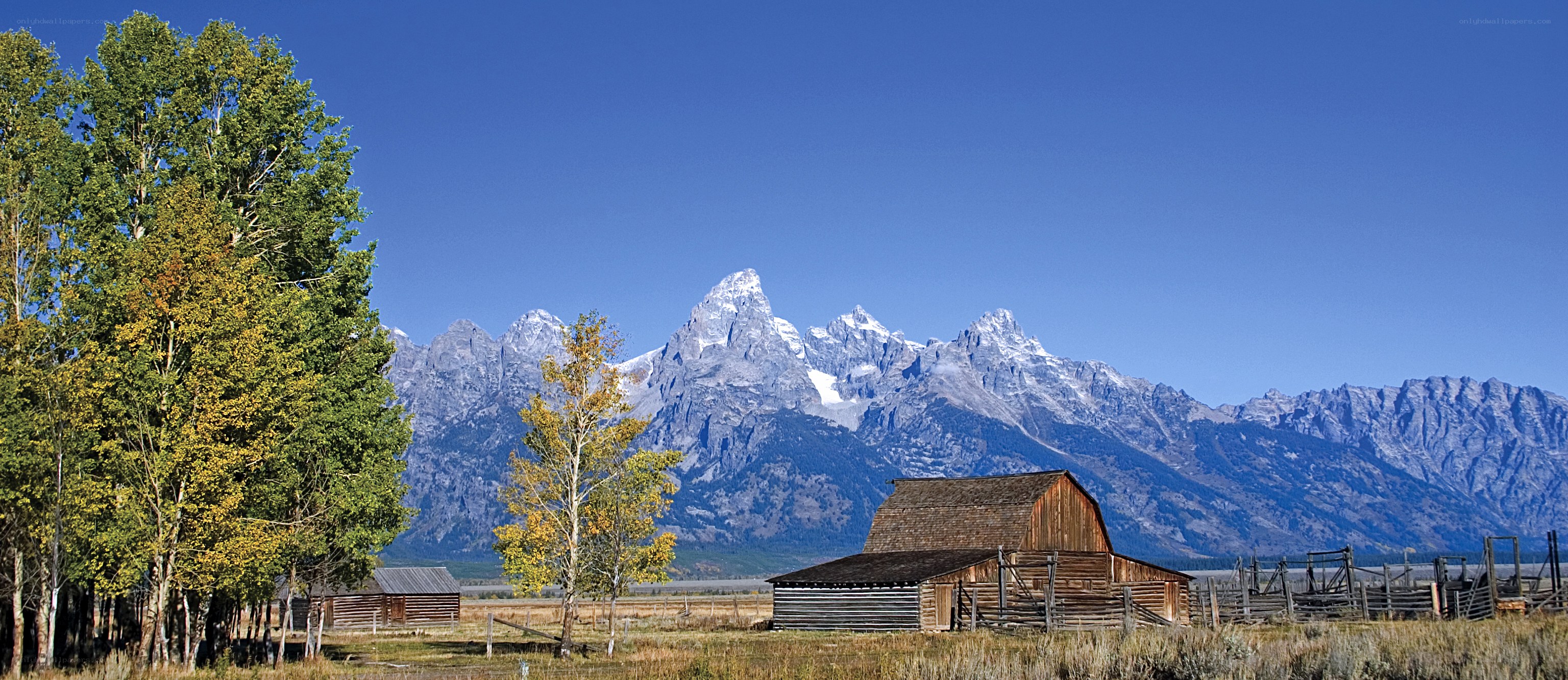 Mountain barn landscape