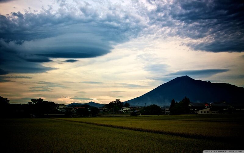 Mountain Behind Rice Fields