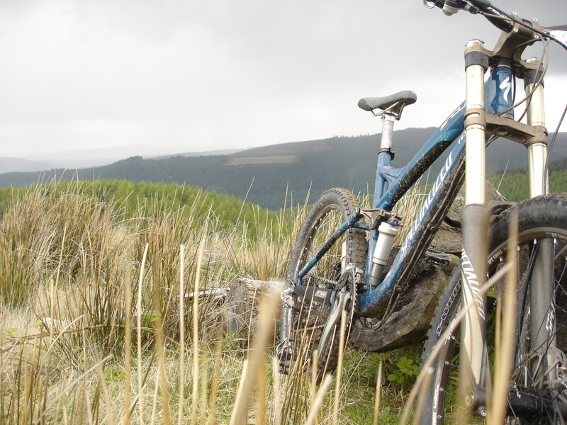 Mountain bike on a hillside