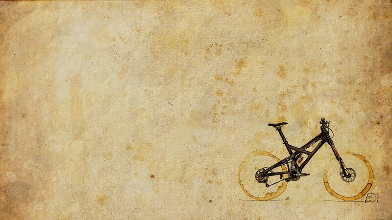 Mountain bike on vintage paper