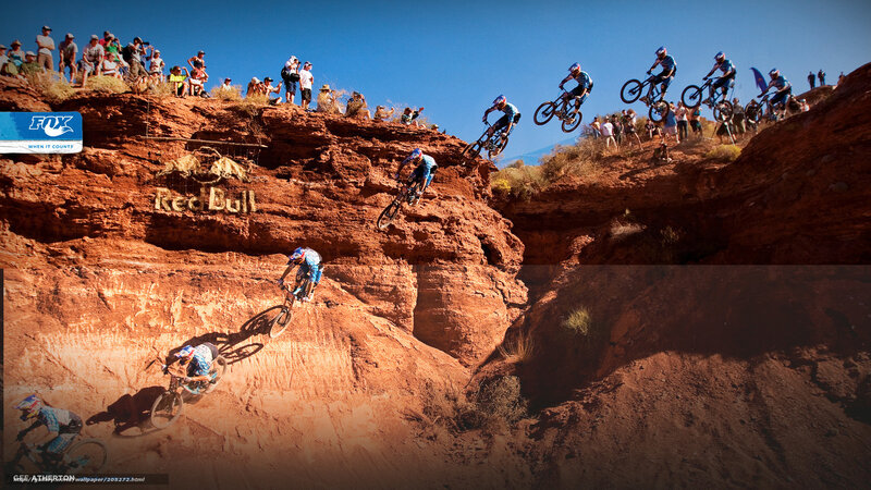 Mountain bike riders in action
