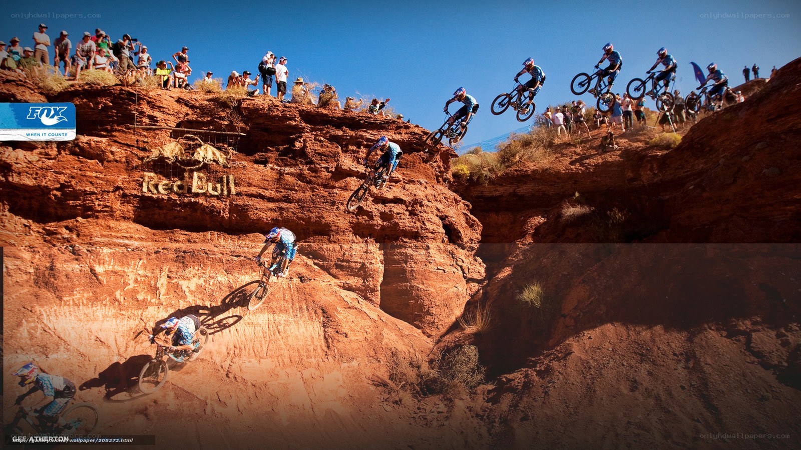 Mountain bike riders in action
