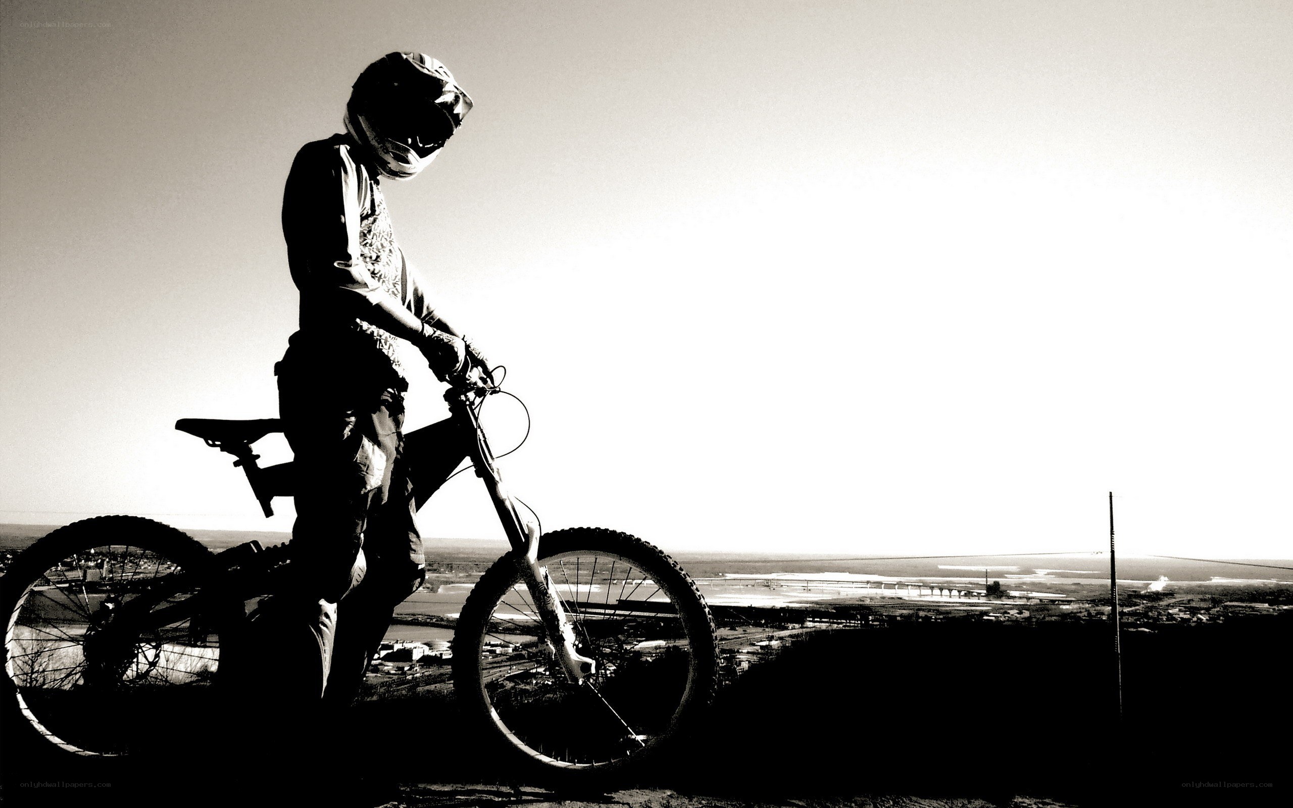 mountain biker at sunset