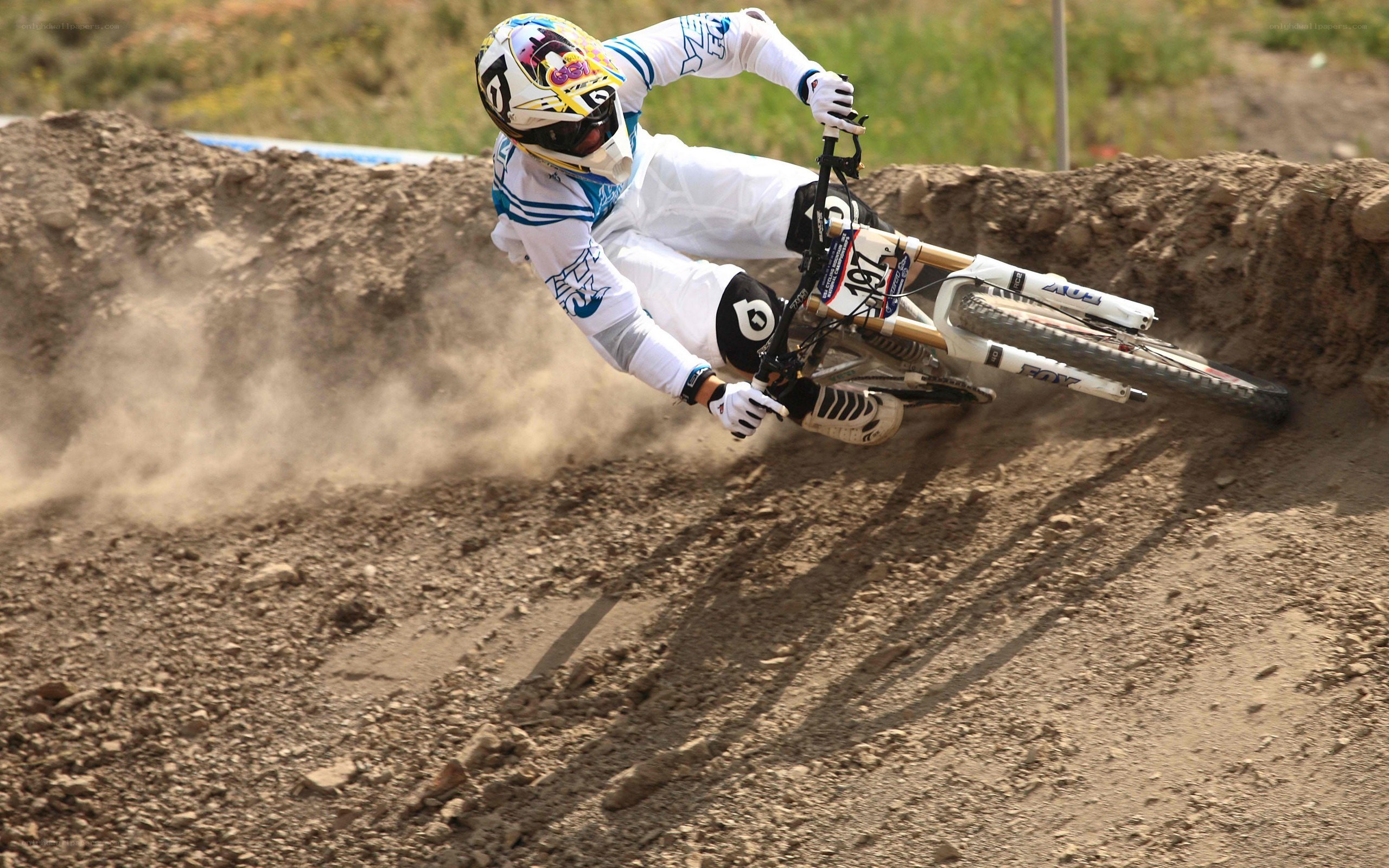 Mountain biker in action