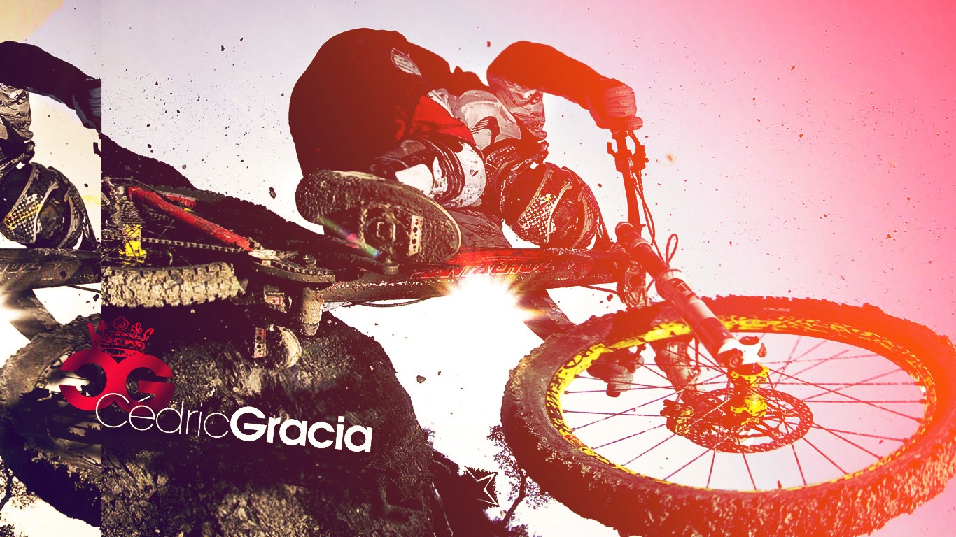Mountain biker in action