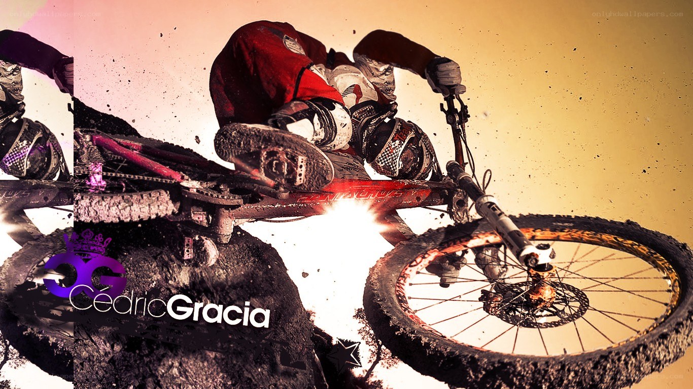 Mountain biker in action