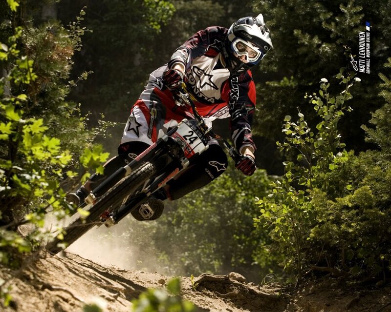 Mountain biker in action
