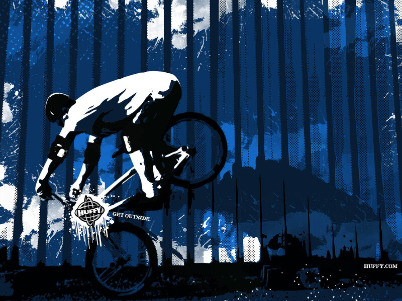 Mountain biker in forest