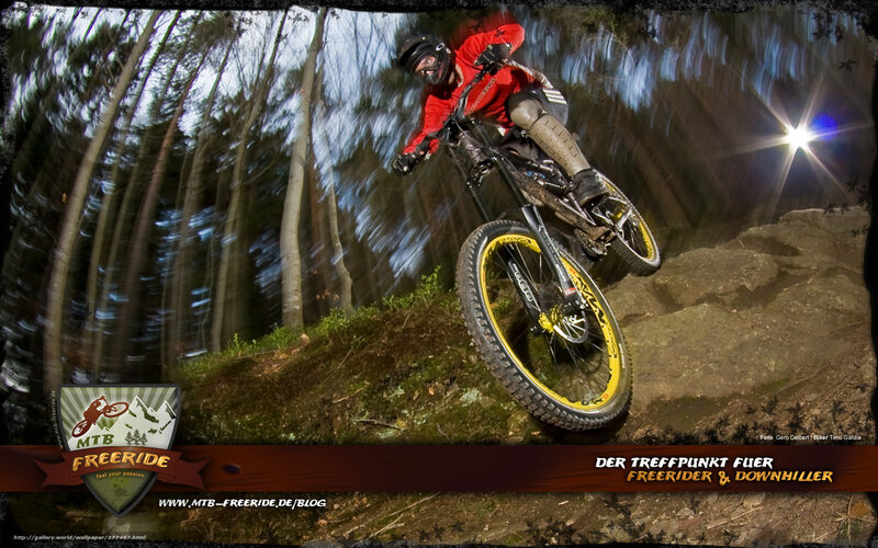 Mountain Biker in Forest — Green, Dynamic